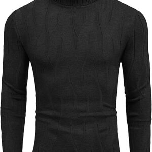 COOFANDY Turtleneck Black Sweater