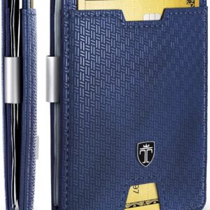 TRAVANDO Blue & Metal Mens Wallet