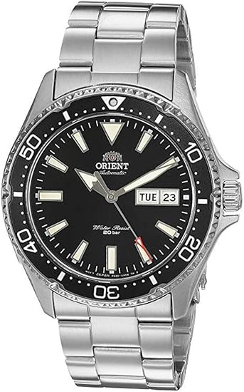 Orient Men's Kamasu Black - Metal Bracelet Stainless Steel Japanese-Automatic Diving Watch