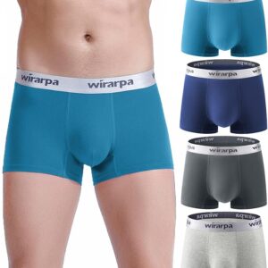 wirarpa Mens Trunks Underwear Blue,navy,slate,heather Grey 4 Pack