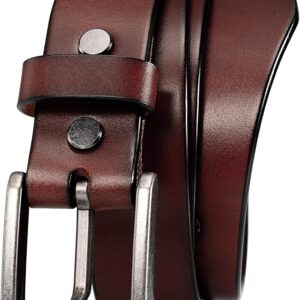 WOLFANT Thicken Full Grain Heavy Duty Brown Belts for Men