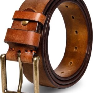 Thicken Full Grain Leather Brown Mens Belt