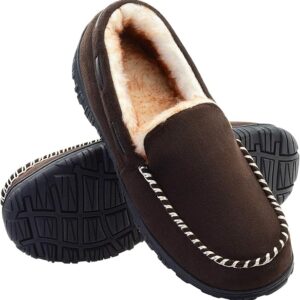 Vonair Mens Brown Moccasin Slippers