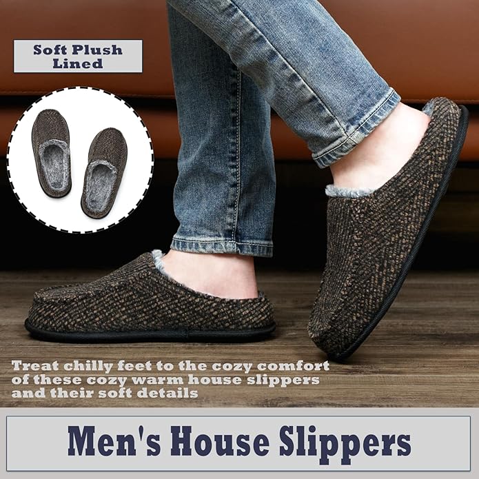 Cozylook Brown Men's Slip-on Slippers - Image 2