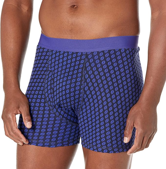 Amazon Essentials Men's Black Rugby Print/Grey Heather/Royal Blue/Sky Blue Underwear Boxer - Image 3