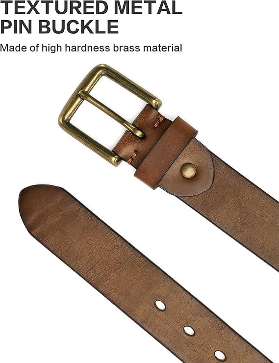 Thicken Full Grain Leather Brown Mens Belt - Image 3