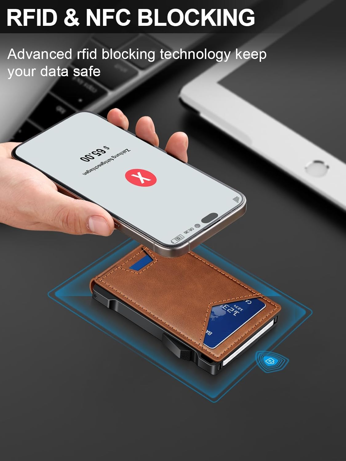 RFID Brown Wallet for Men - Image 2