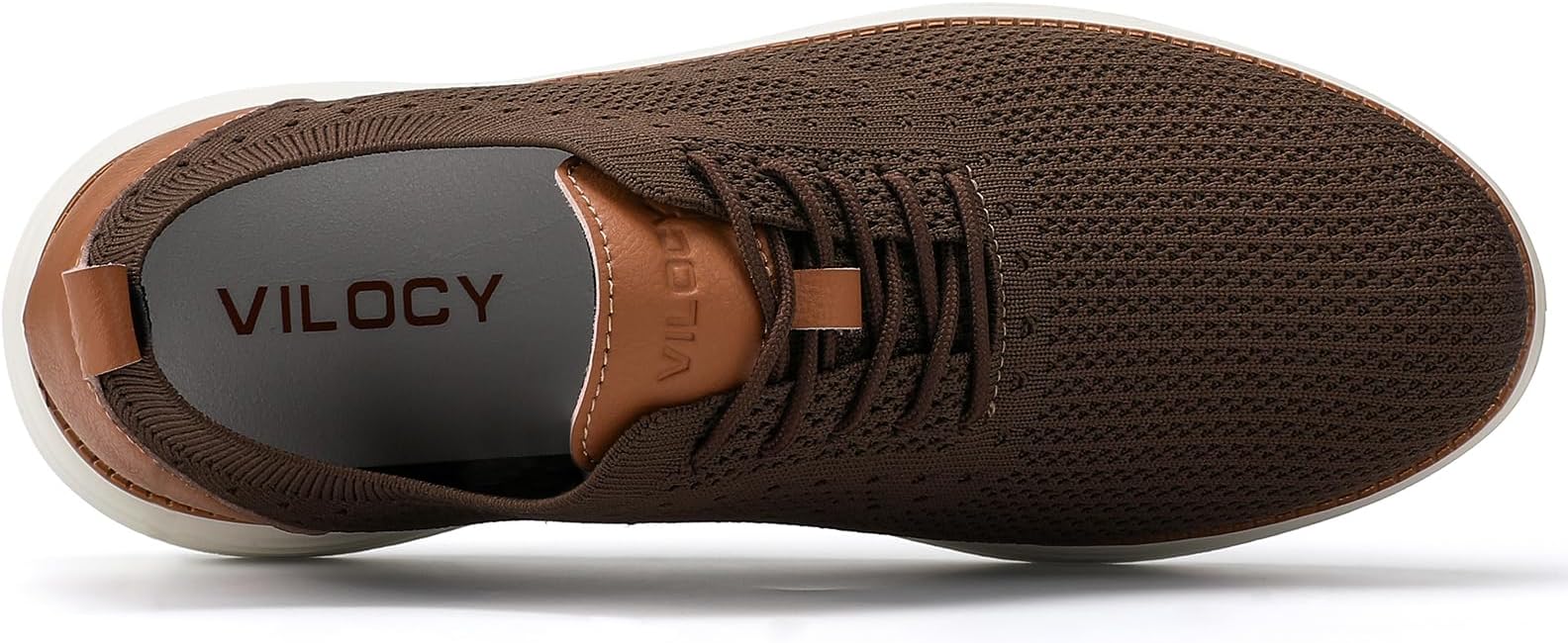 VILOCY Men's Casual Brown Dress Sneakers - Image 4