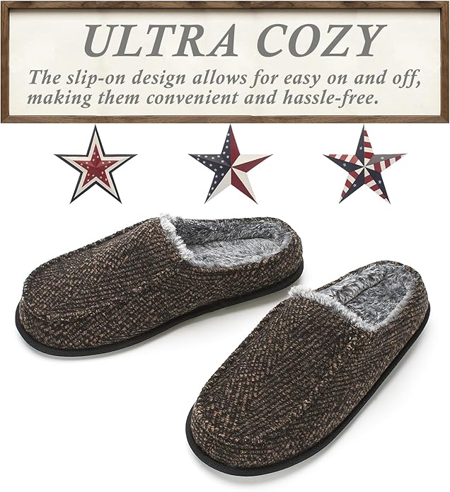 Cozylook Brown Men's Slip-on Slippers - Image 4