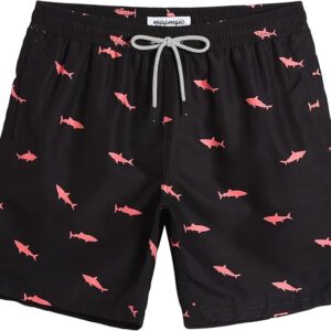maamgic Men's Black Shark Swim Trunks