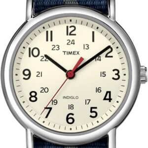 Timex Weekender 38mm Unisex Blue/Silver-Tone/White Analog Watch