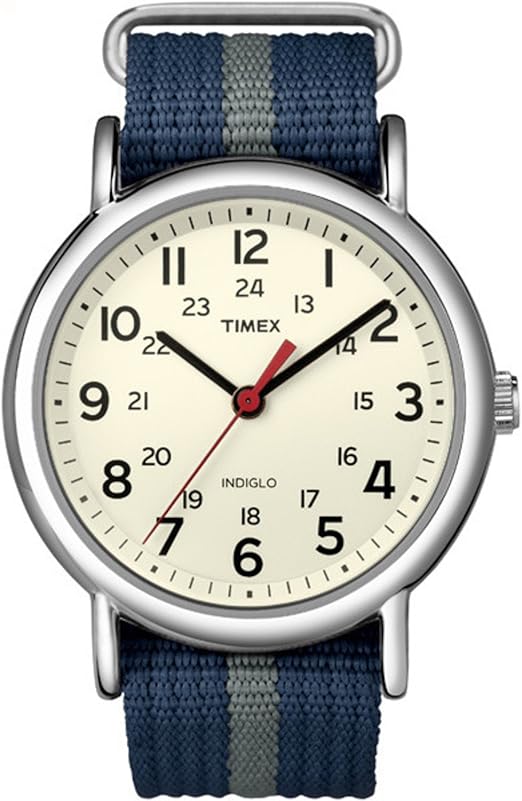Timex Weekender 38mm Unisex Blue/Silver-Tone/White Analog Watch