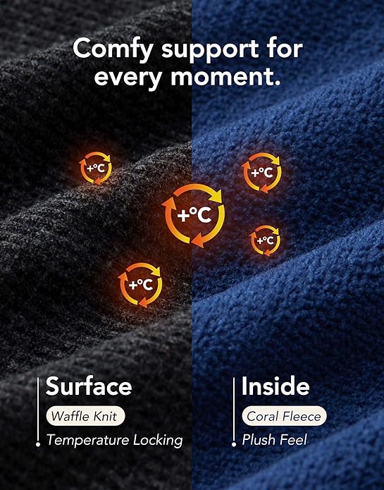 VeraCosy Men's Two-Tone Memory Foam Black/Sapphire Blue House Slippers - Image 3