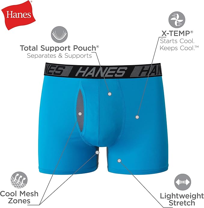 Hanes Men's Underwear Black/Tie Dye/Blue 3-Pack - Image 4