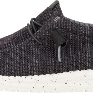 HEYDUDE Men’s Black/White Wally Stretch Sox Slip-On Loafer