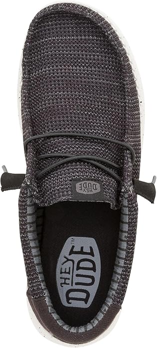 HEYDUDE Men’s Black/White Wally Stretch Sox Slip-On Loafer - Image 4