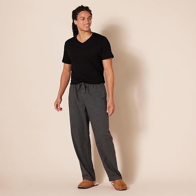AZ Mens Charcoal Heather Breathable Flannel Pajama Pant - Image 4