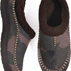 Zigzagger Men's Camouflage Black Slip On Moccasin Slipper