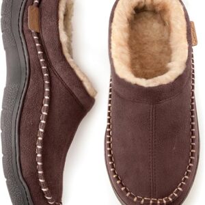 Zigzagger Men's Coffee Slip On Moccasin Slippers