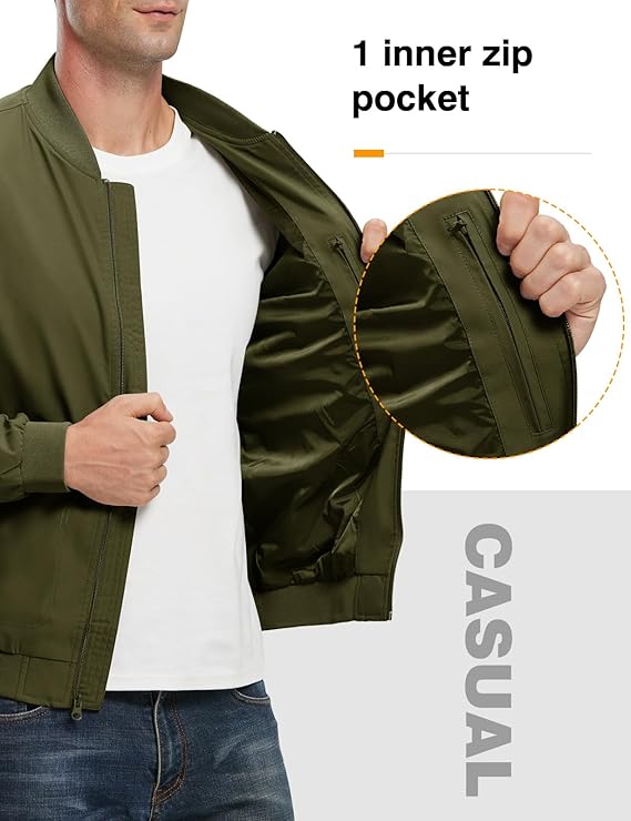 TBMPOY Bomber A1-dark Army Green Jackets - Image 4