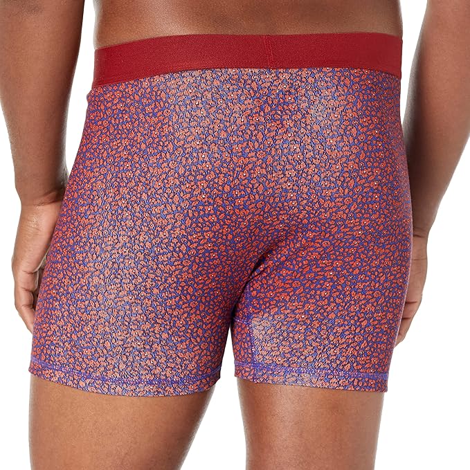 Amazon Essentials Men's Dark Blue Floral/Grey Heather/Light Pink Diamond Underwear Boxer - Image 4
