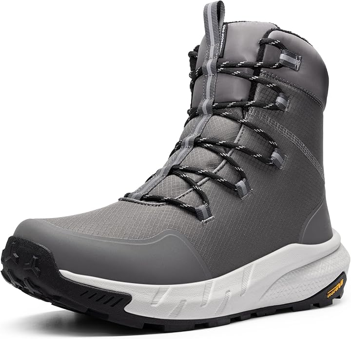NORTIV 8 Men's Dark Grey Wide Winter Boots