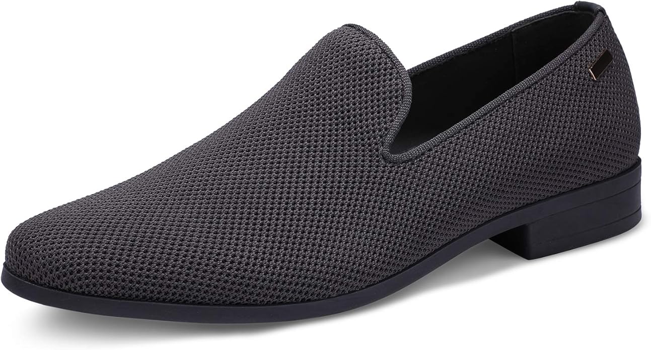 UUBARIS Mens Dark Grey Dress Loafers
