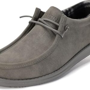 WHITIN Men's Dark Grey Easy Breezy Slip On Loafers