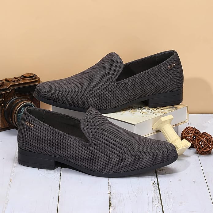 UUBARIS Mens Dark Grey Dress Loafers - Image 4