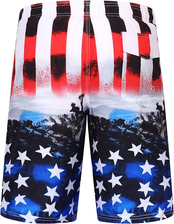ELETOP Men's Flag Swim Trunks - Image 2
