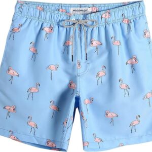 maamgic Men's Flamingo Blue Swim Trunks
