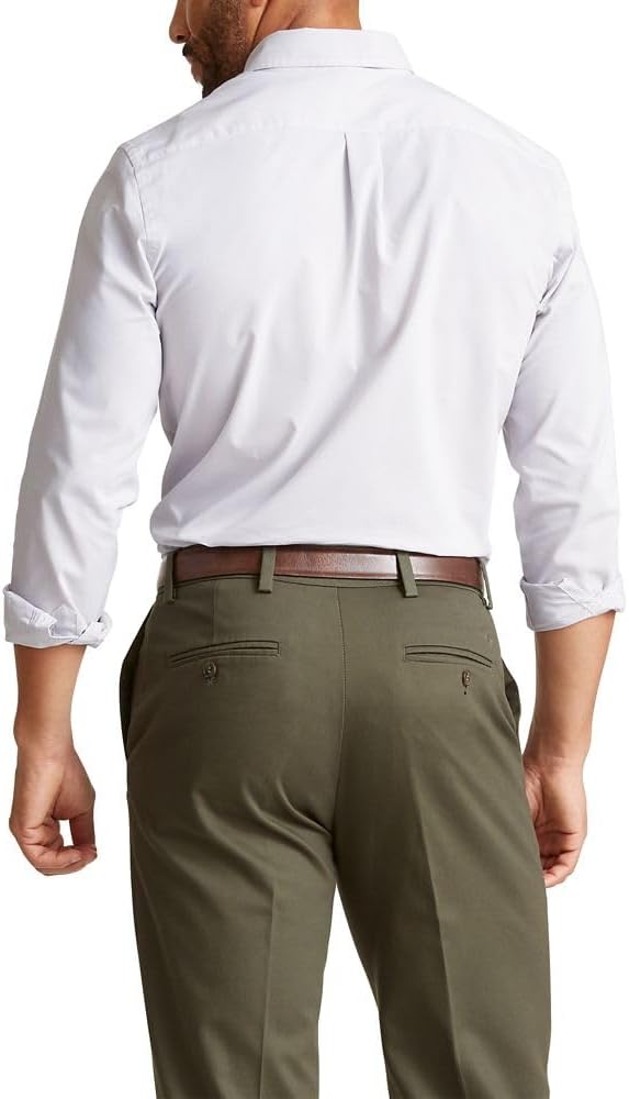 Dockers Men's Supreme Foil Grey Flex Long Sleeve Button Up Shirt - Image 3