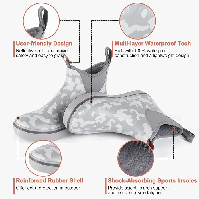 Showave Men's Grey Camo Deck Boots - Image 4