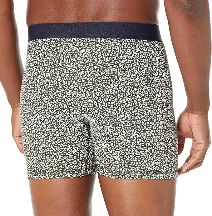 Amazon Essentials Men's Green Floral/Grey Heather/Navy/Olive/Rugby Print Underwear Boxer - Image 4
