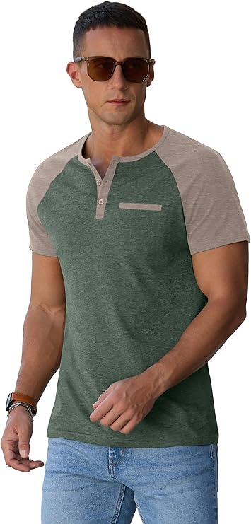 Sailwind Henley Casual Green Khaki T-Shirt - Image 4