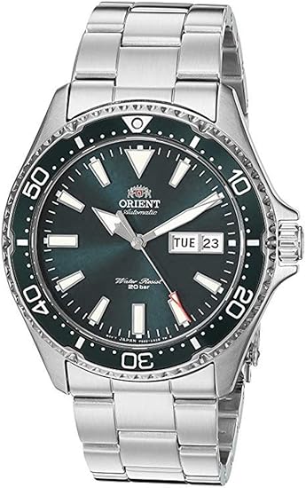 Orient Men's Kamasu Green - Metal Bracelet Stainless Steel Japanese-Automatic Diving Watch