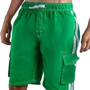 Kanu Surf Mens Barracuda Green Swim Trunks