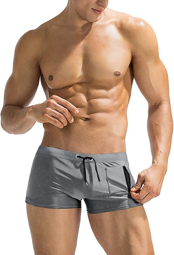 COOFANDY Mens Grey Swim Trunks Swimwear