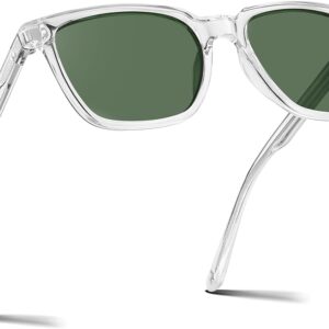 CARFIA Store CARFIA Retro Acetate Polarized 5-1. Green Lenses Sunglasses for Men
