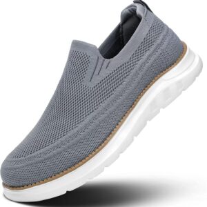 Men's grey Walking Boat Shoes Slip On Casual Loafers