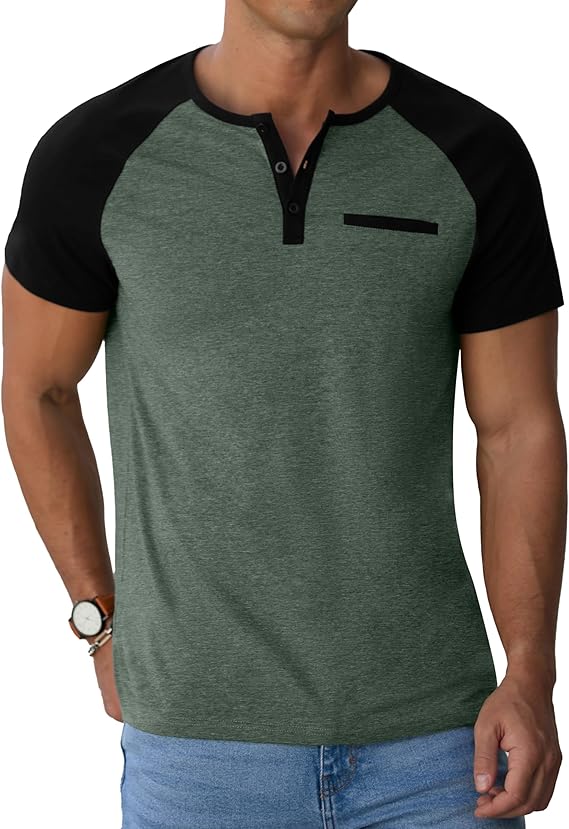 Sailwind Henley Casual Green Black T-Shirt - Image 2
