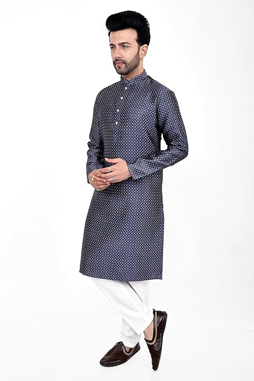 Men's Grey Kurta Pajama - Image 2