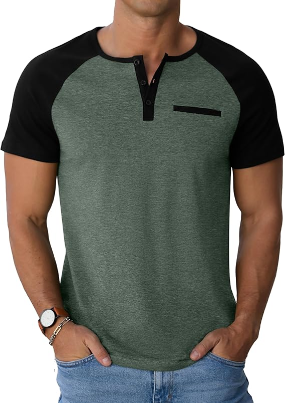 Sailwind Henley Casual Green Black T-Shirt - Image 3