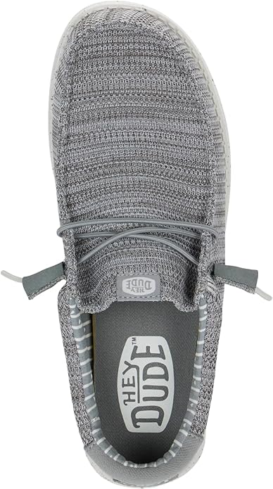 HEYDUDE Men’s Grey Wally Stretch Sox Slip-On Loafer - Image 3