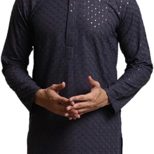 Sojanya  Men'S Pure Long Kurta(Grey)