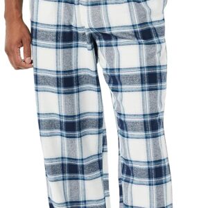 AZ Mens Grey White Plaid Breathable Flannel Pajama Pant