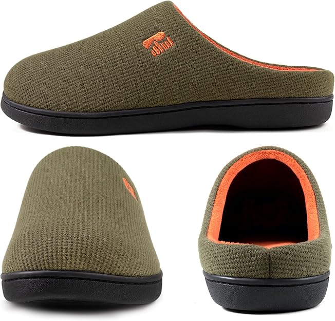 RockDove Men's Hunter Green Original Two-Tone Memory Foam Slipper - Image 2