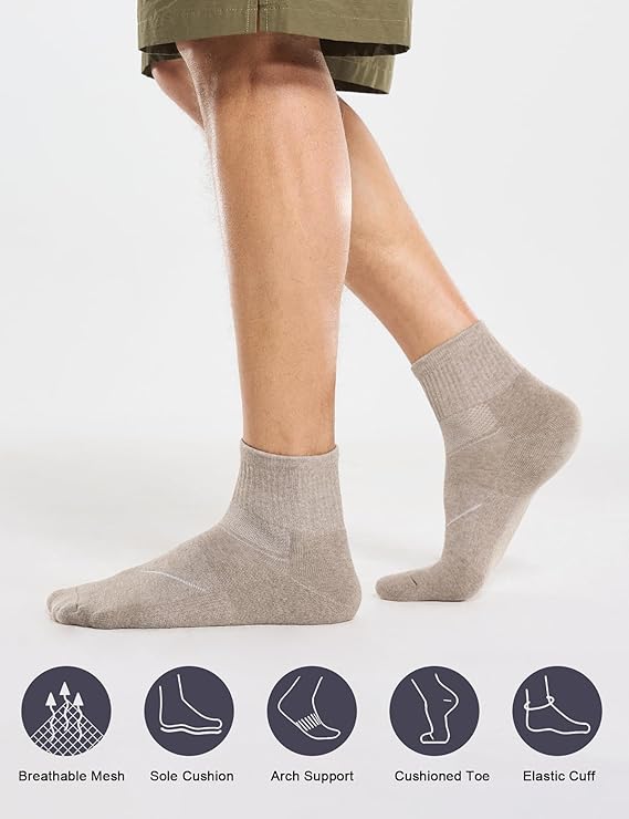 CS CELERSPORT 6 Pack Men's Khaki*2+light Brown*2+dark Brown*2 Ankle Socks - Image 4