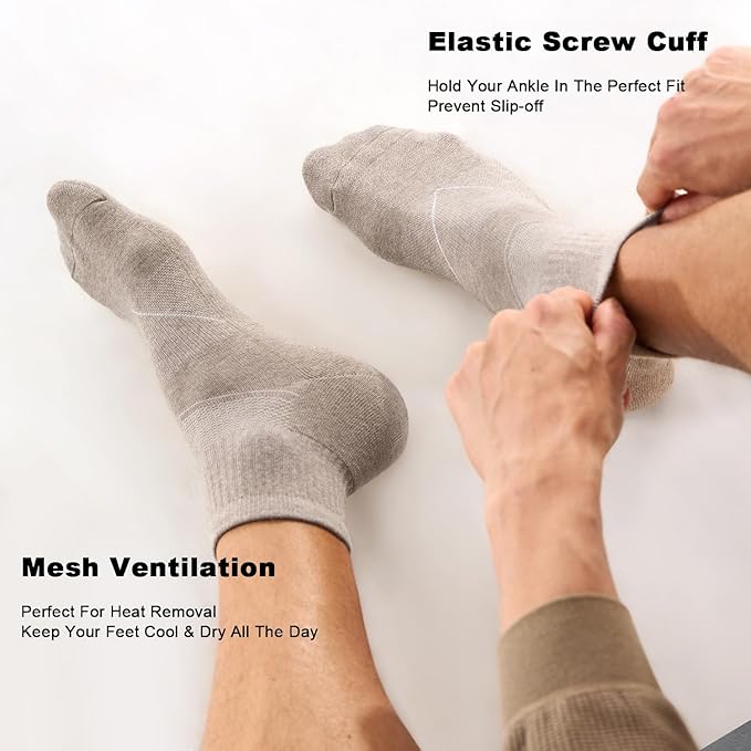 CS CELERSPORT 6 Pack Men's Khaki*2+light Brown*2+dark Brown*2 Ankle Socks - Image 3