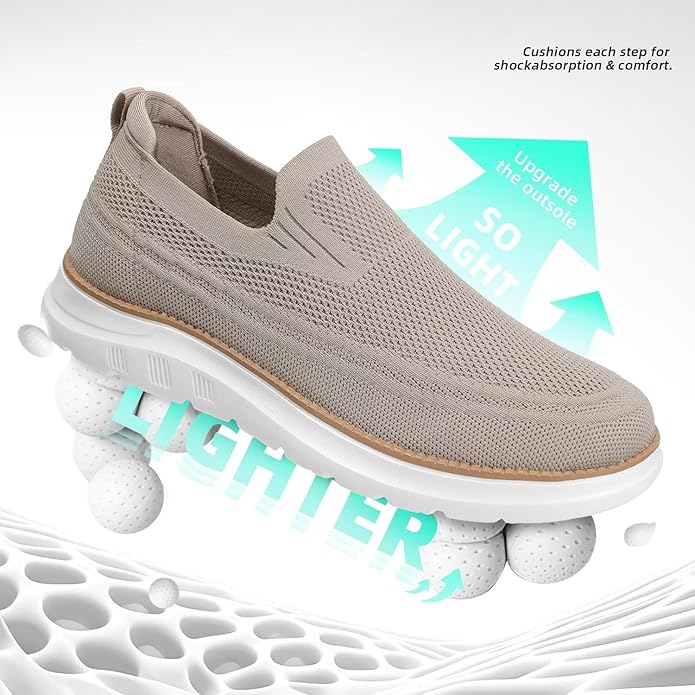 Men's khaki Walking Boat Shoes Slip On Casual Loafers - Image 4